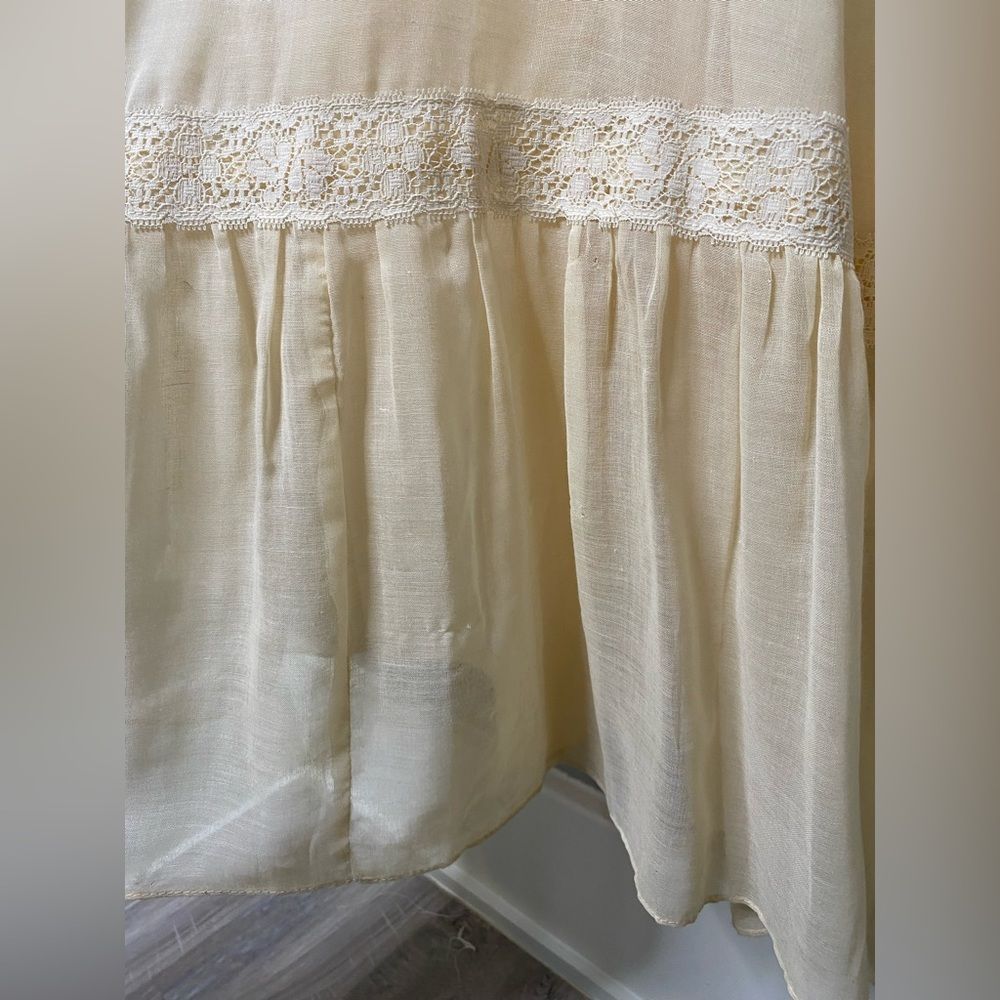 Candi Jones Prairie Pinafore Cotton Crochet Lace Ruffled  Sleeveless Maxi dress - Picture 15 of 15